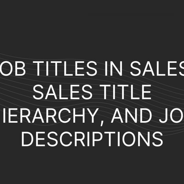 Job Titles in Sales